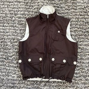 New Ralph Lauren Reversible Brown White Vest